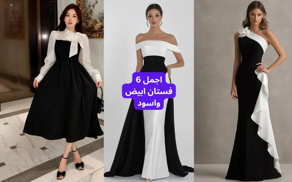 فستان ابيض واسود