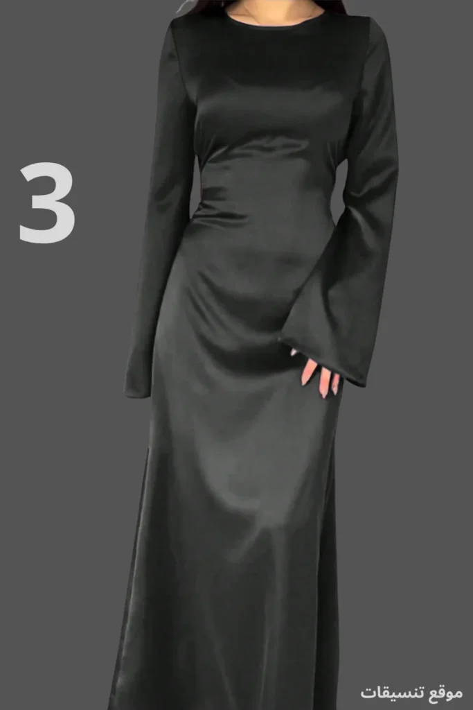 اجمل فساتين ساتان اسود