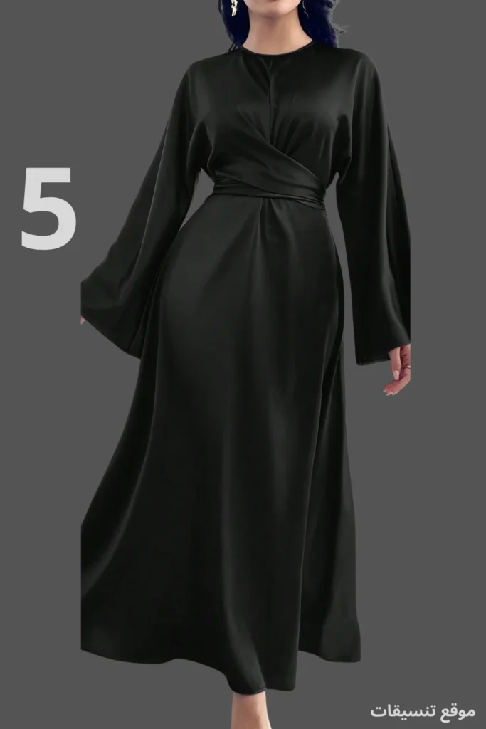 اجمل فساتين ساتان اسود
