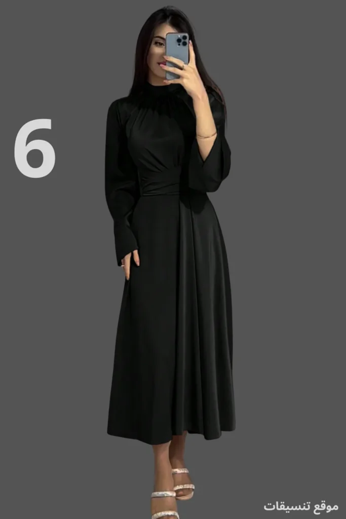 اجمل فساتين ساتان اسود
